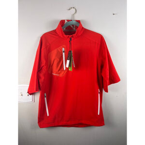 Zero Restriction Z700 Power Torque Half Sleeve Golf Windshirt 1/4 Zip Red S